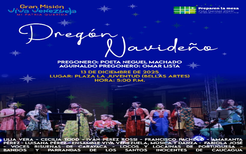 Cultura venezolana brilla en concierto navideño gratuito este sábado